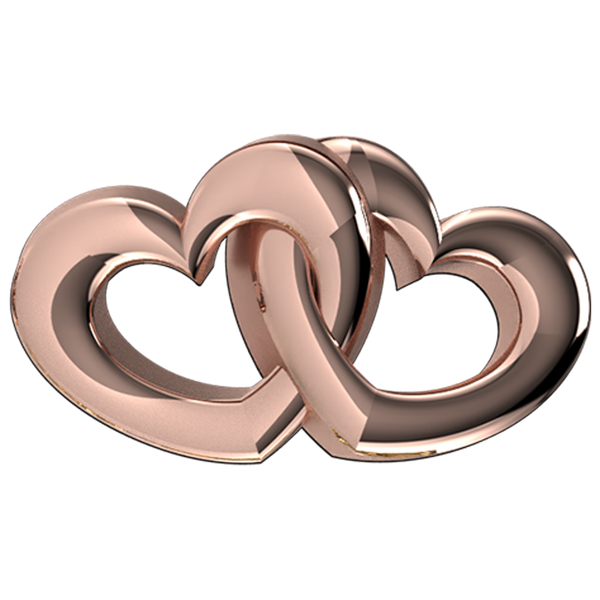 Interlocking Hearts Slider Charm | Stephanie Gottlieb