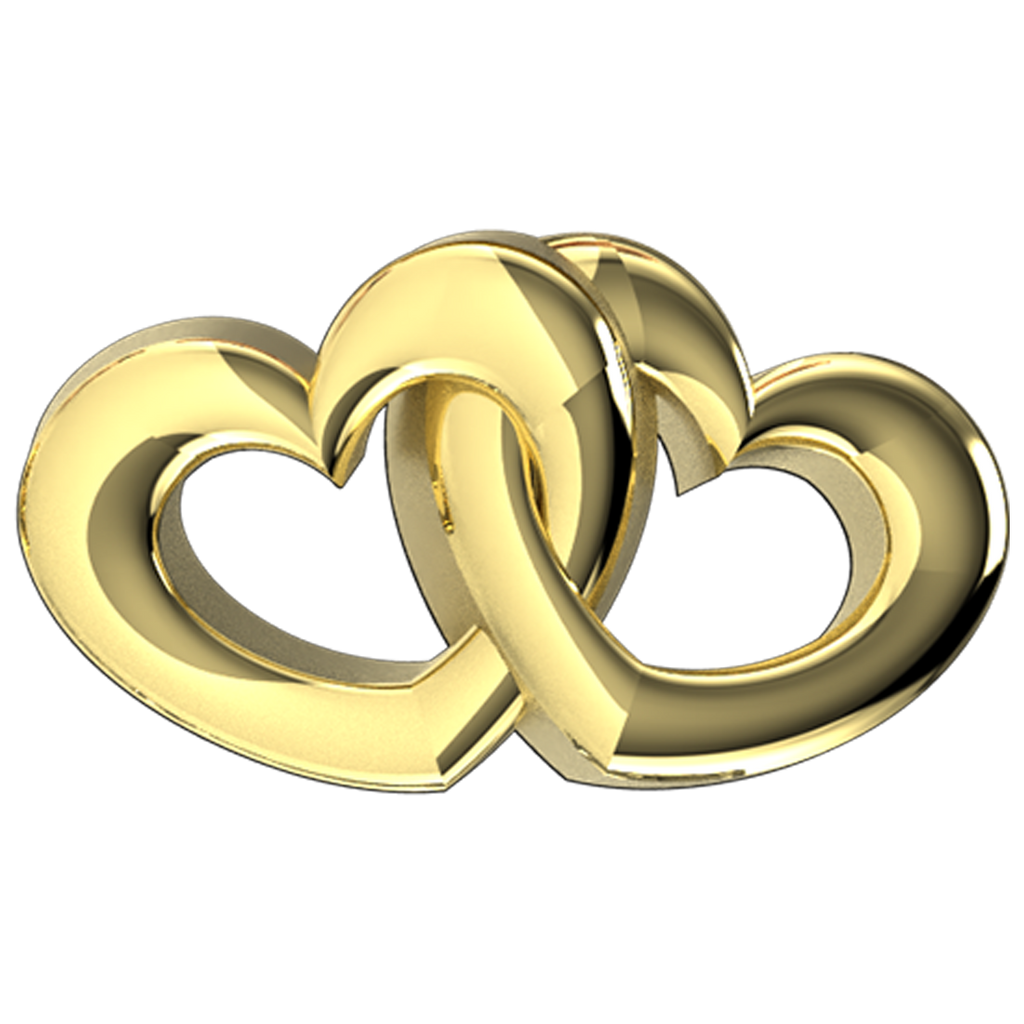 Interlocking Hearts Slider Charm | Stephanie Gottlieb