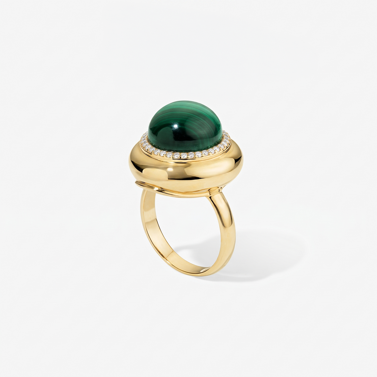 Large Malachite Candy Button Ring