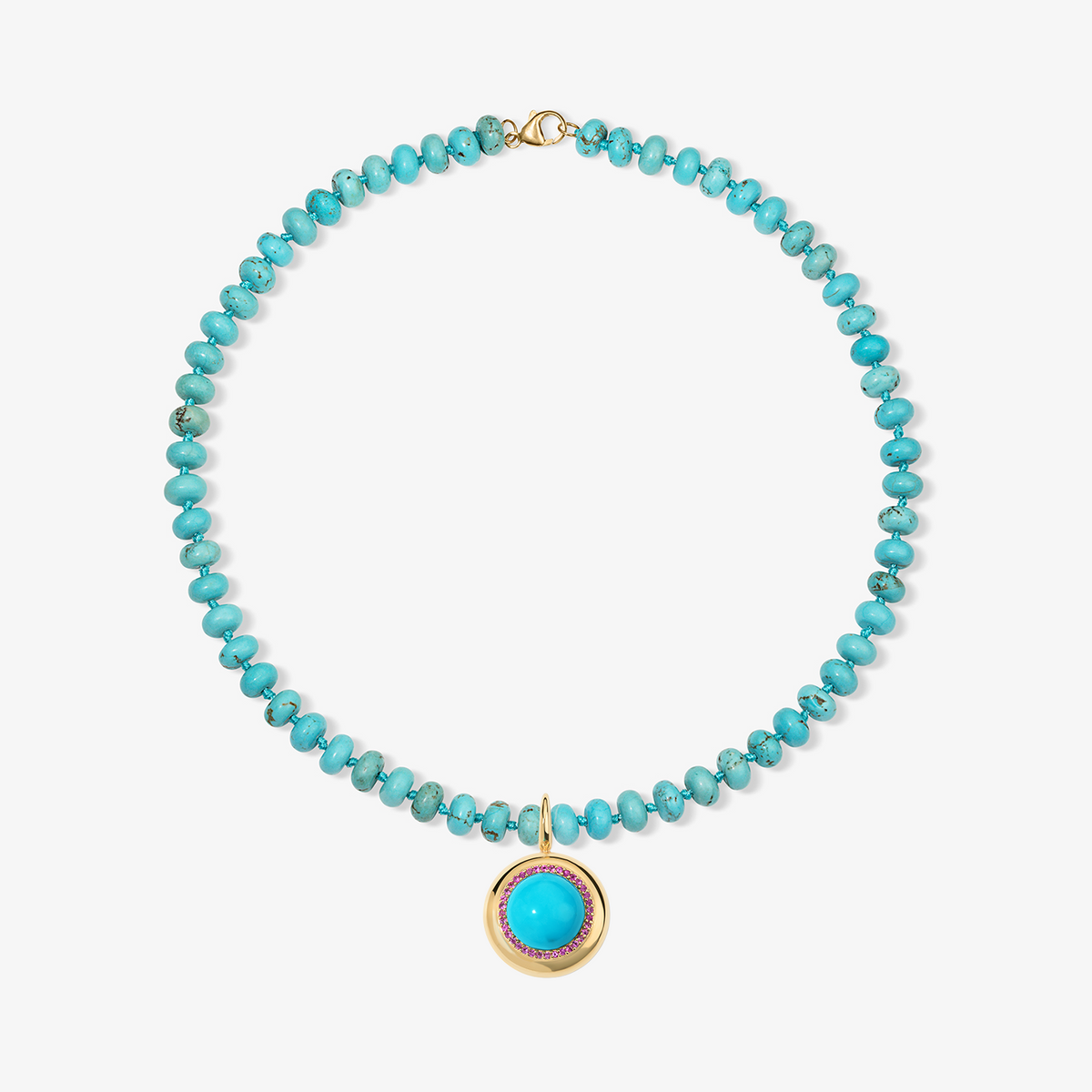 Large Turquoise Candy Button Charm