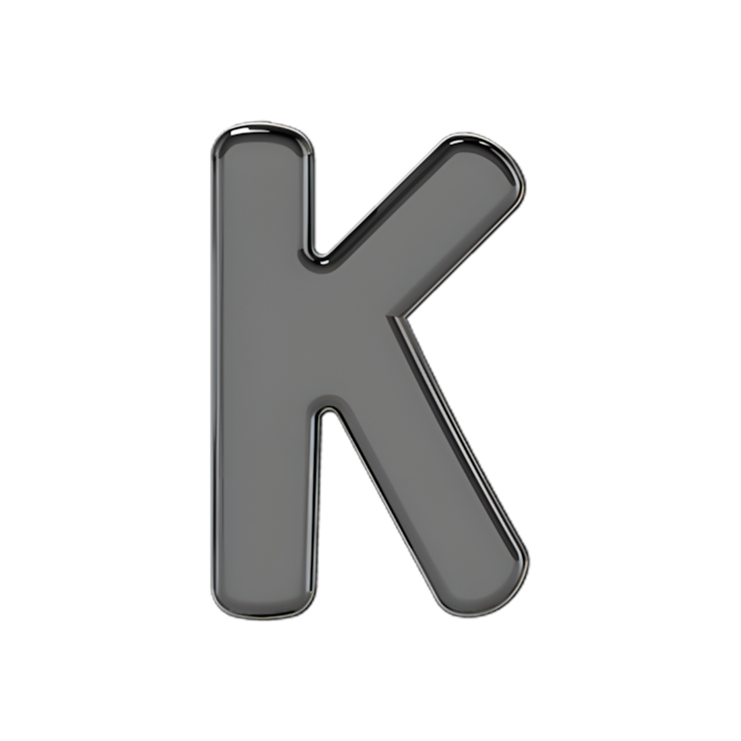 Slider Solid Letter K Charm