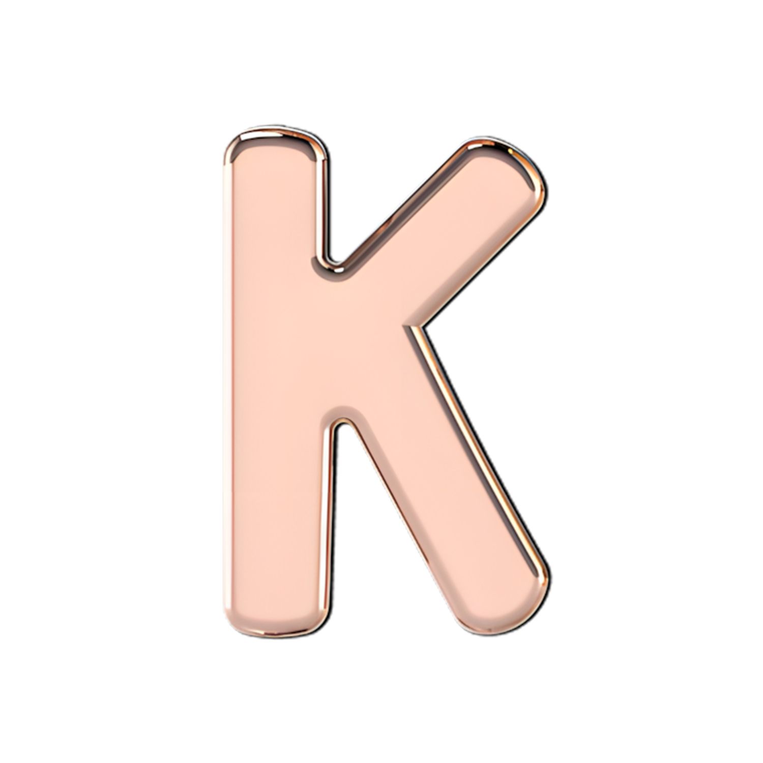 Slider Solid Letter K Charm