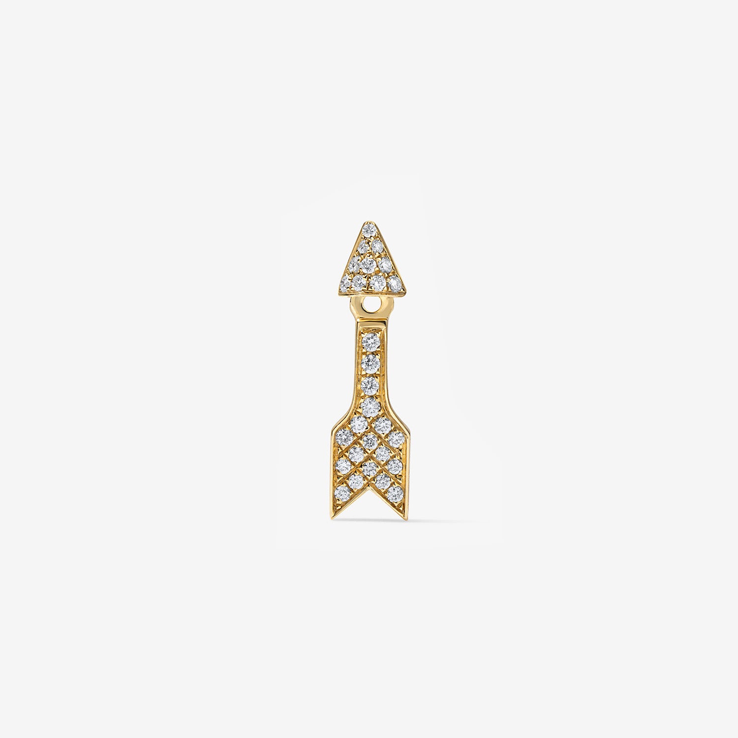 Kelly Pave Arrow Ear Jacket 14K Yellow Gold Single