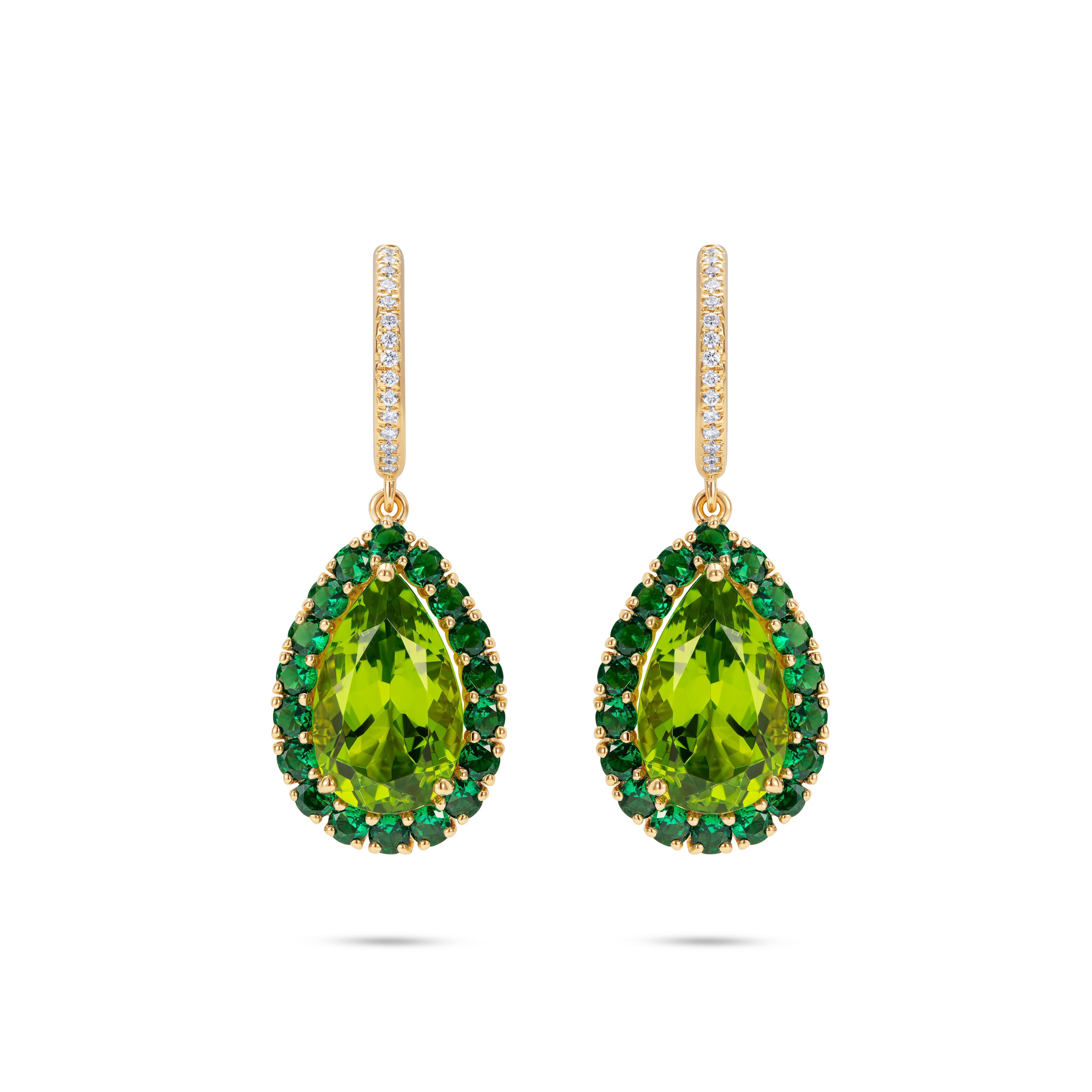 Pear Shaped Peridot Earrings