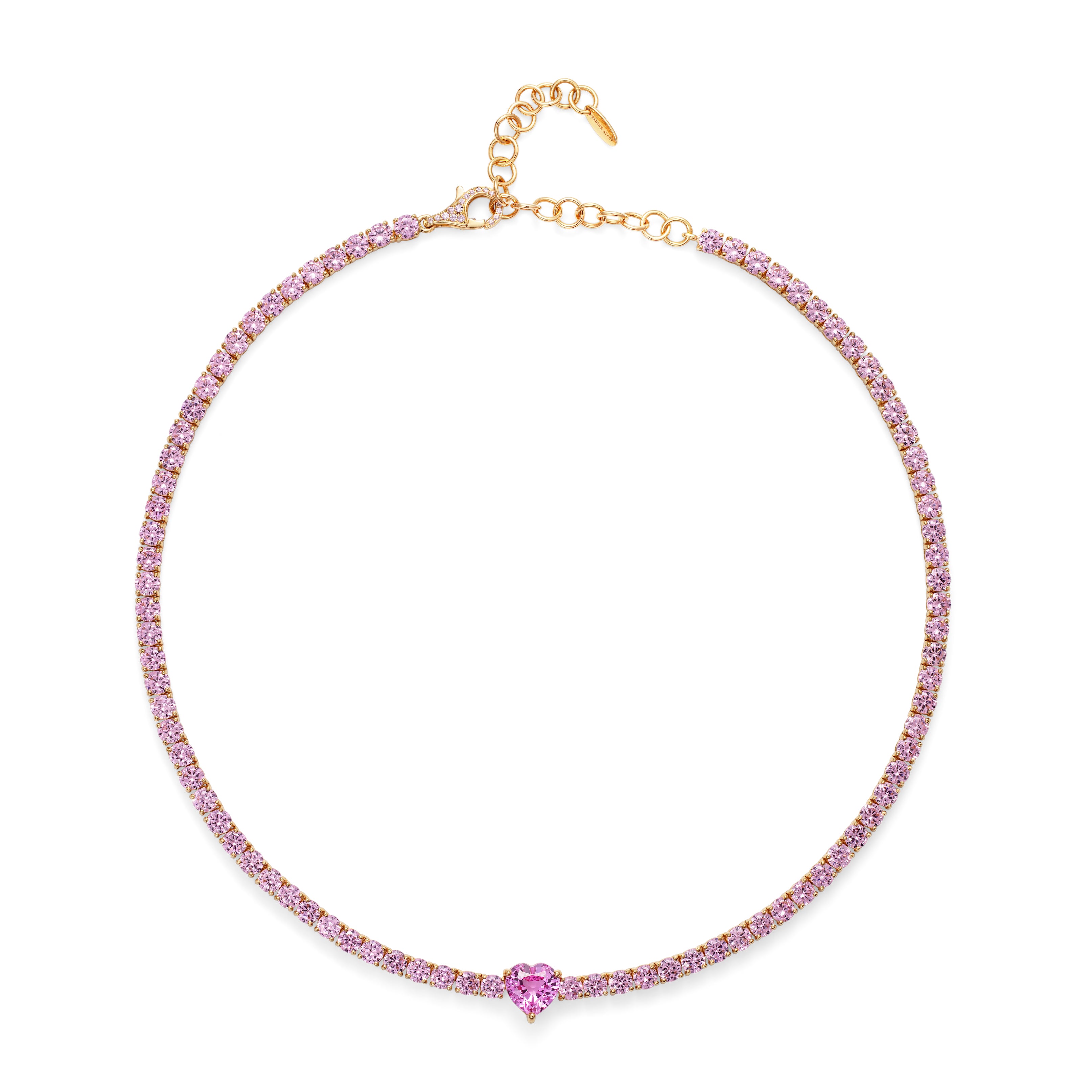 Pink Sapphire Pendant Pink Sapphire Necklace Heart Shape 
