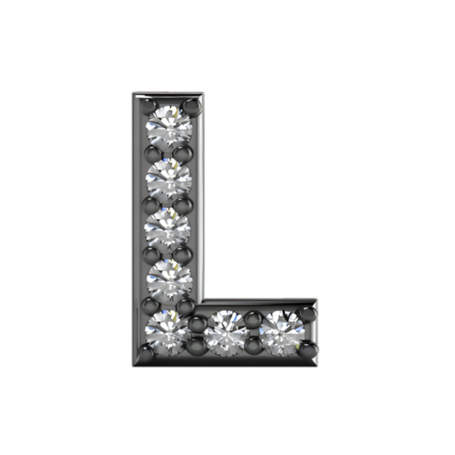 Slider Pave Letter L Charm