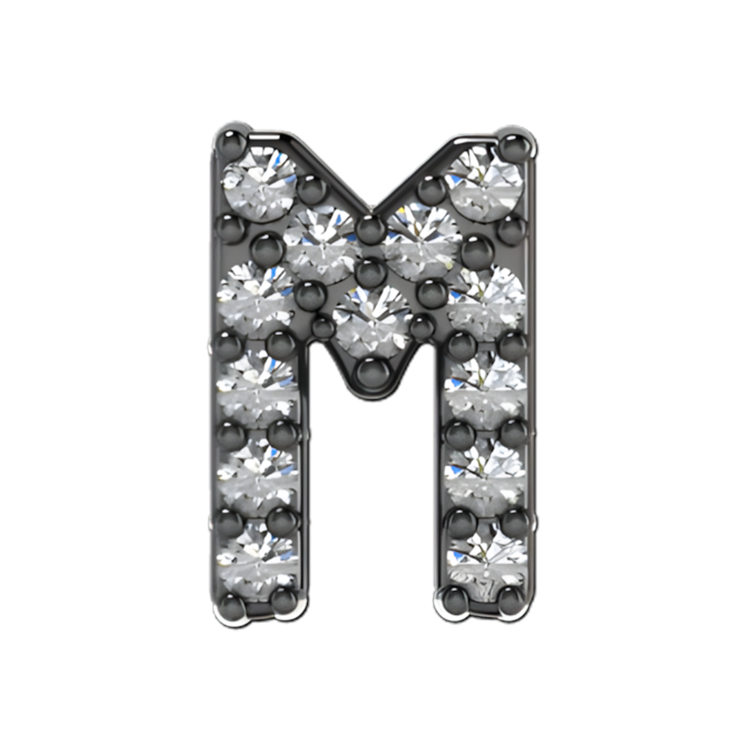 Slider Pave Letter M Charm