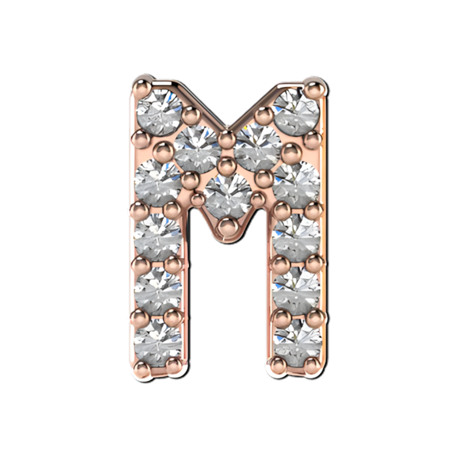 Slider Pave Letter M Charm