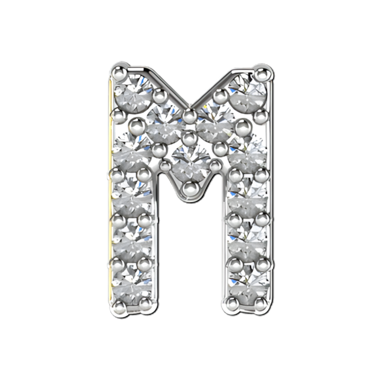Slider Pave Letter M Charm