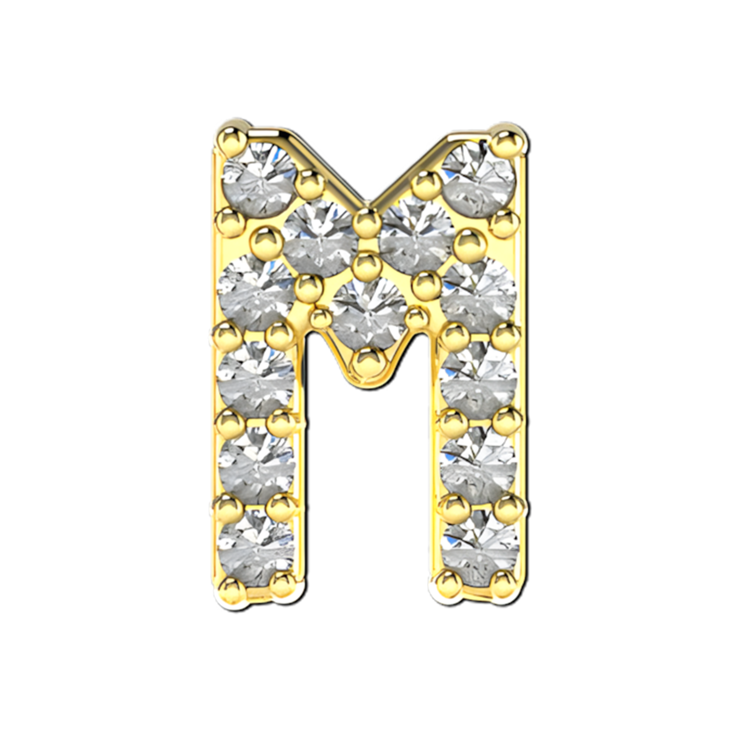Slider Pave Letter M Charm