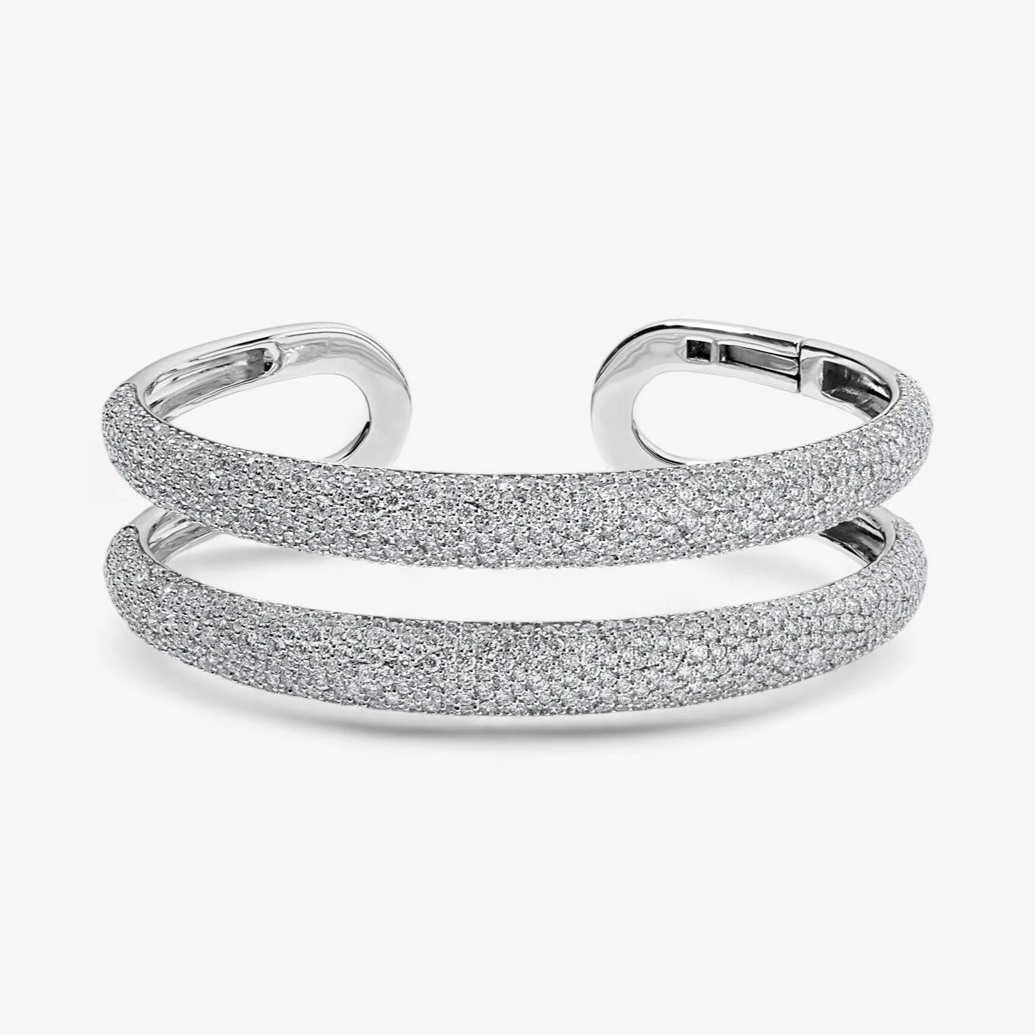 Vault Sale: Lab Diamond Double Domed Cuff in Sterling Silver