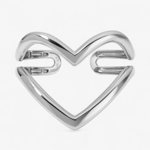Sterling Silver Madison Domed Heart Cuff