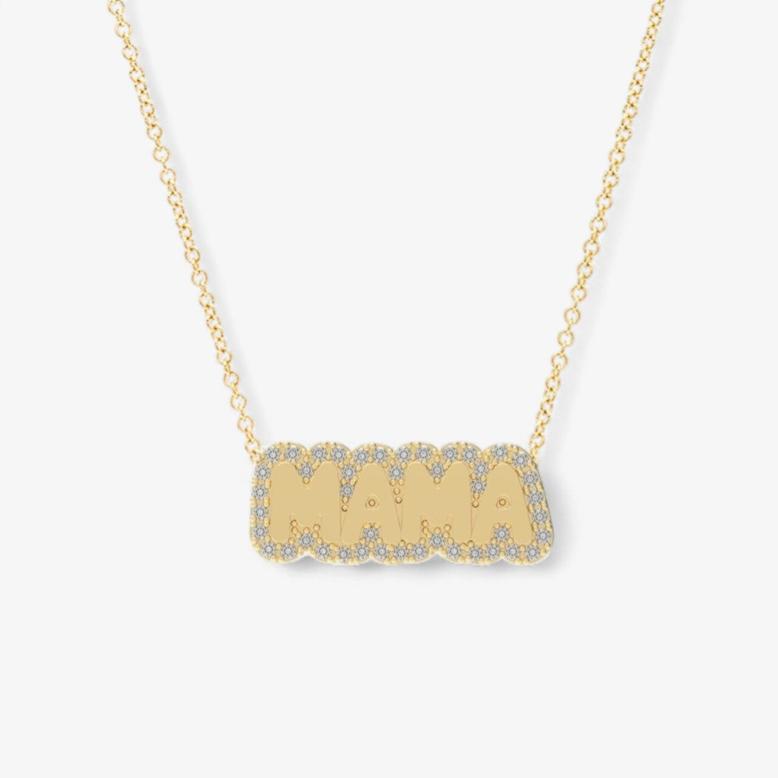 Extra Small Bubble with Pave Outline Necklace