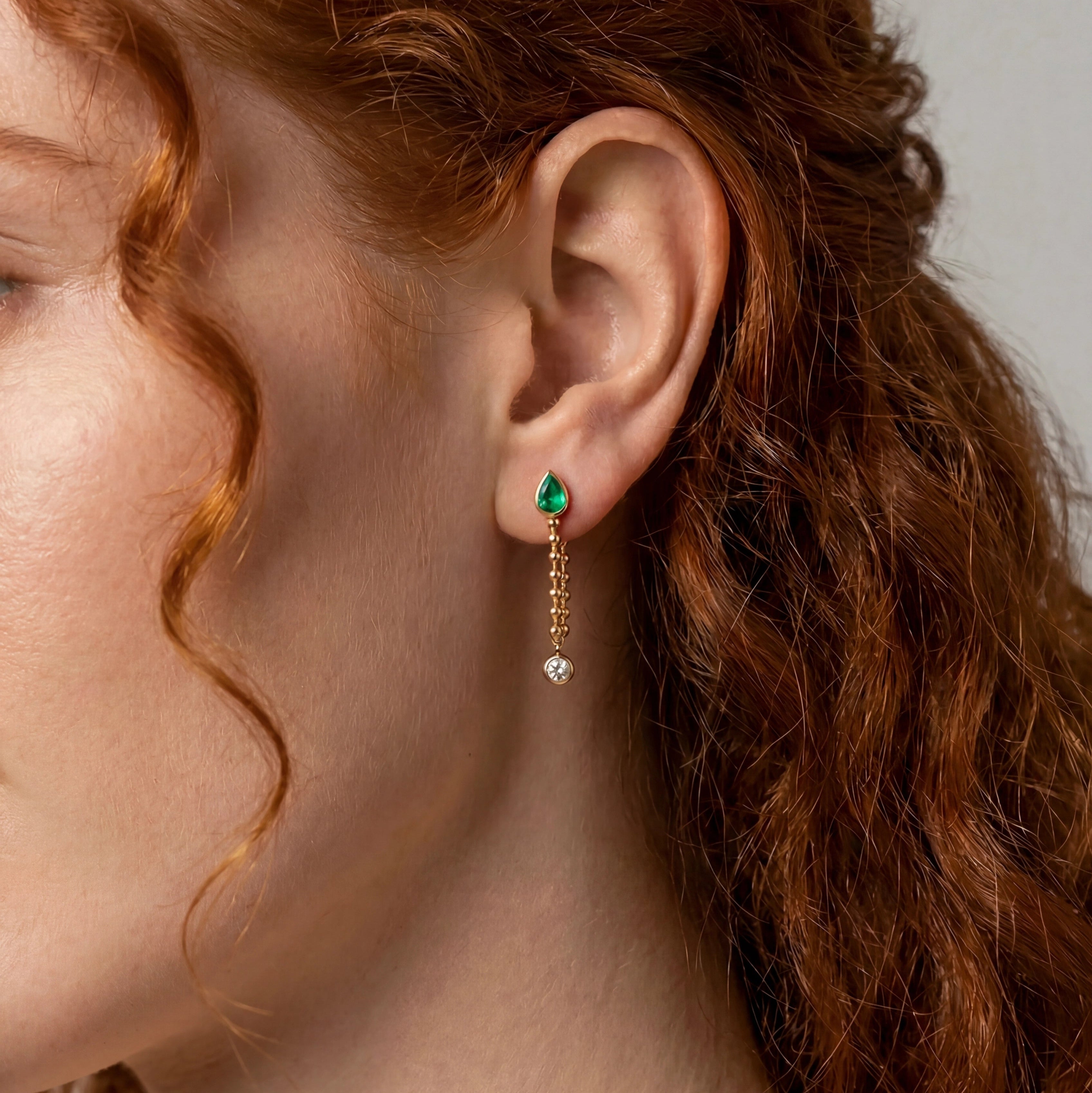 Margot Gemstone and Diamond Chain Earring