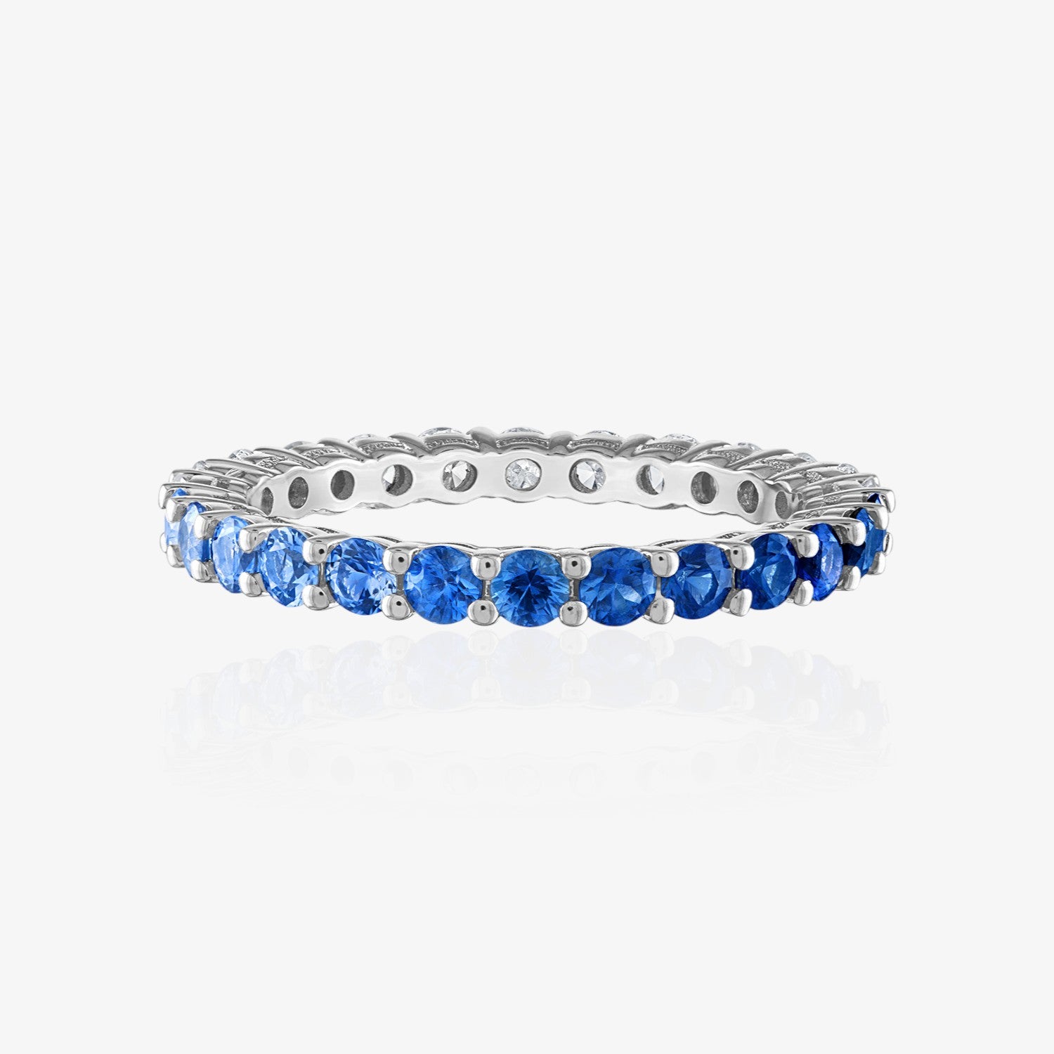Monochromatic Ombre and Diamond Eternity Band Platinum Round