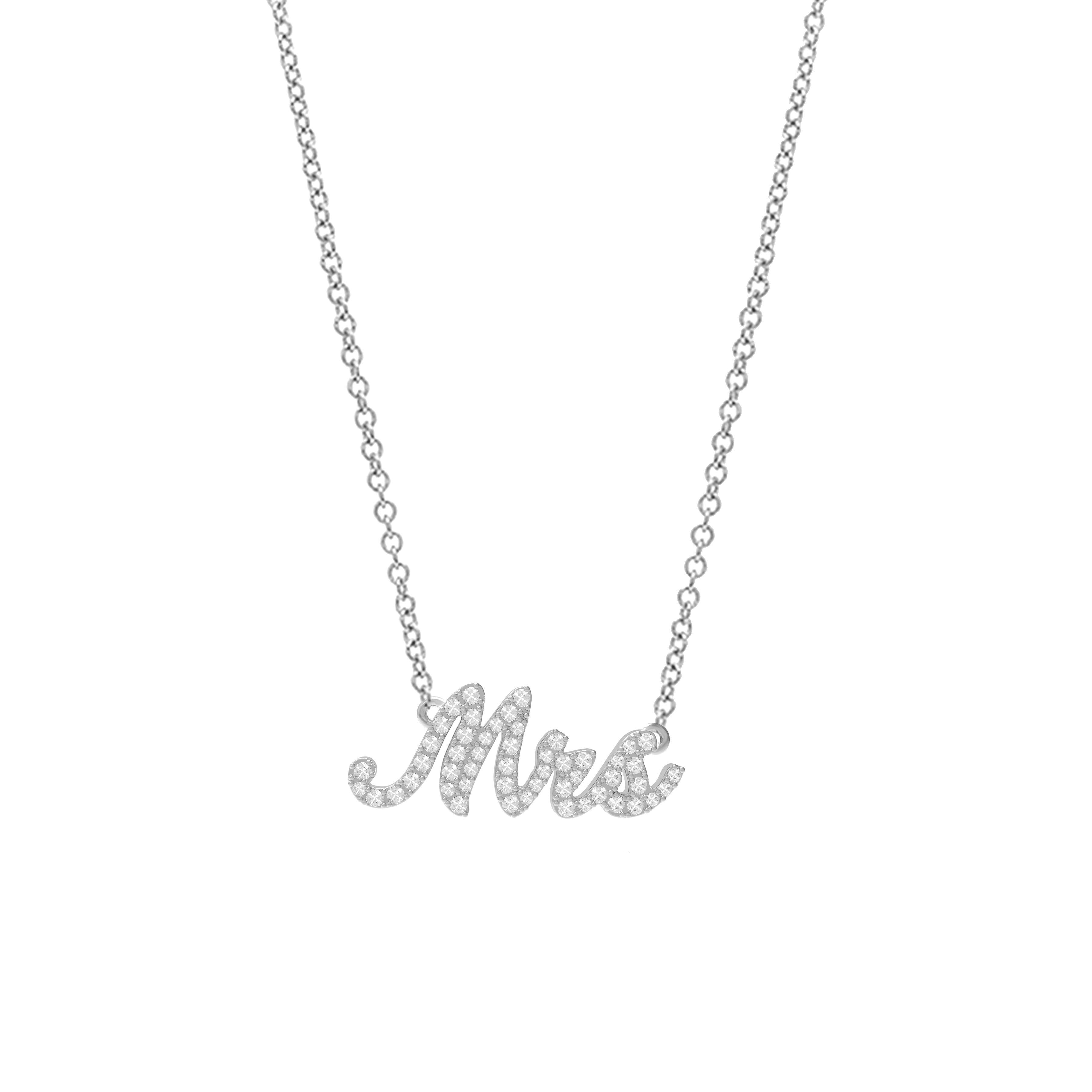 Pave Scripted Mrs. Necklace