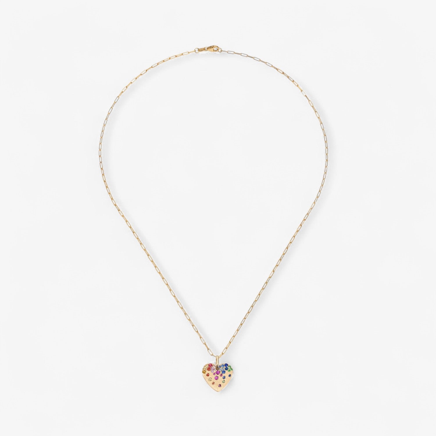 Indie Rainbow Heart Pendant Necklace