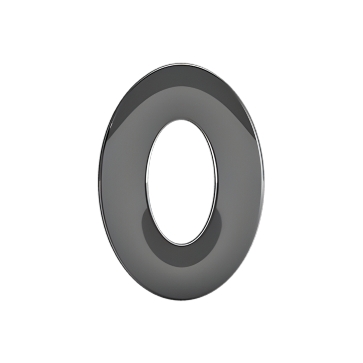 Slider Solid Letter O Charm 18K Black Rhodium
