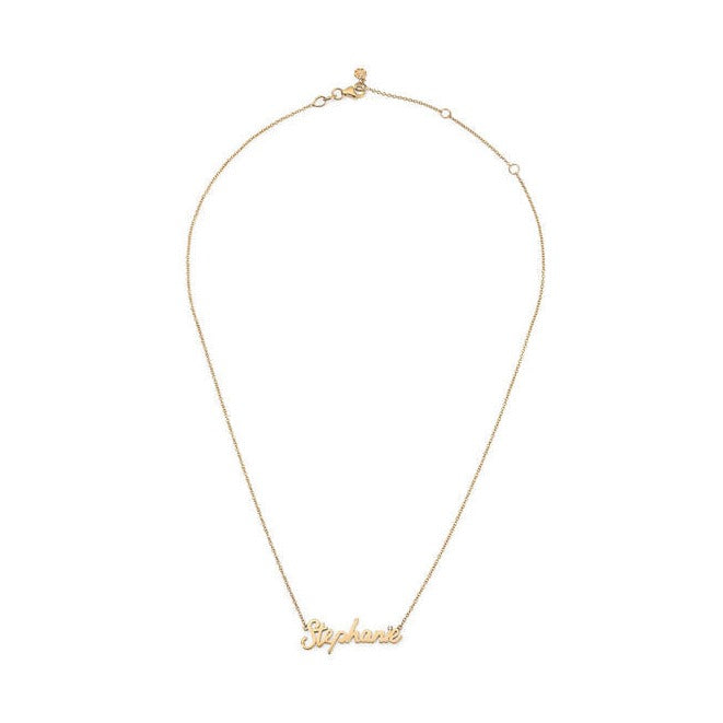 Gold Script Necklace