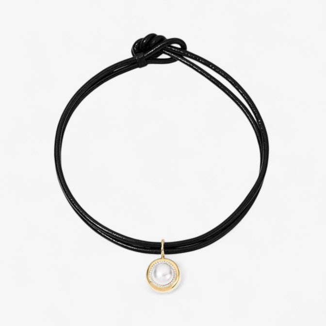 Pearl Candy Pendant on Leather Cord
