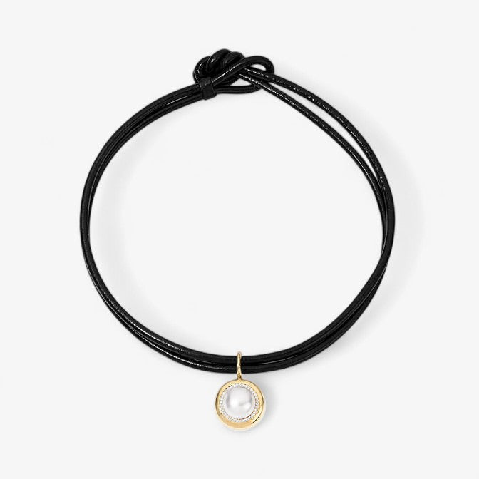 Pearl Candy Pendant on Leather Cord