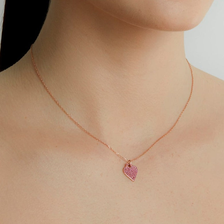 Dora Mini Heart with Pink Sapphires Charm