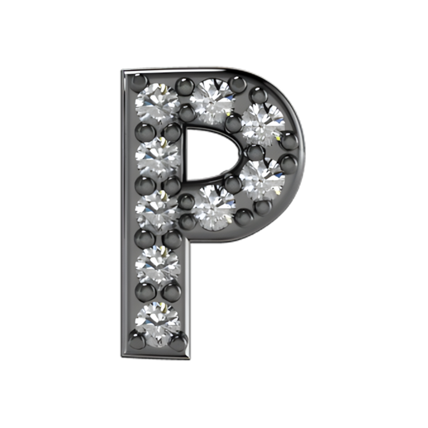 Slider Pave Letter P Charm