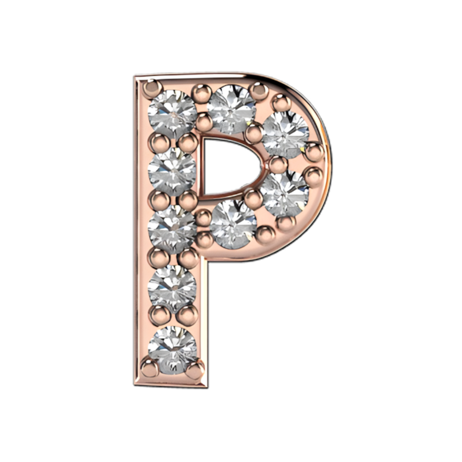 Slider Pave Letter P Charm