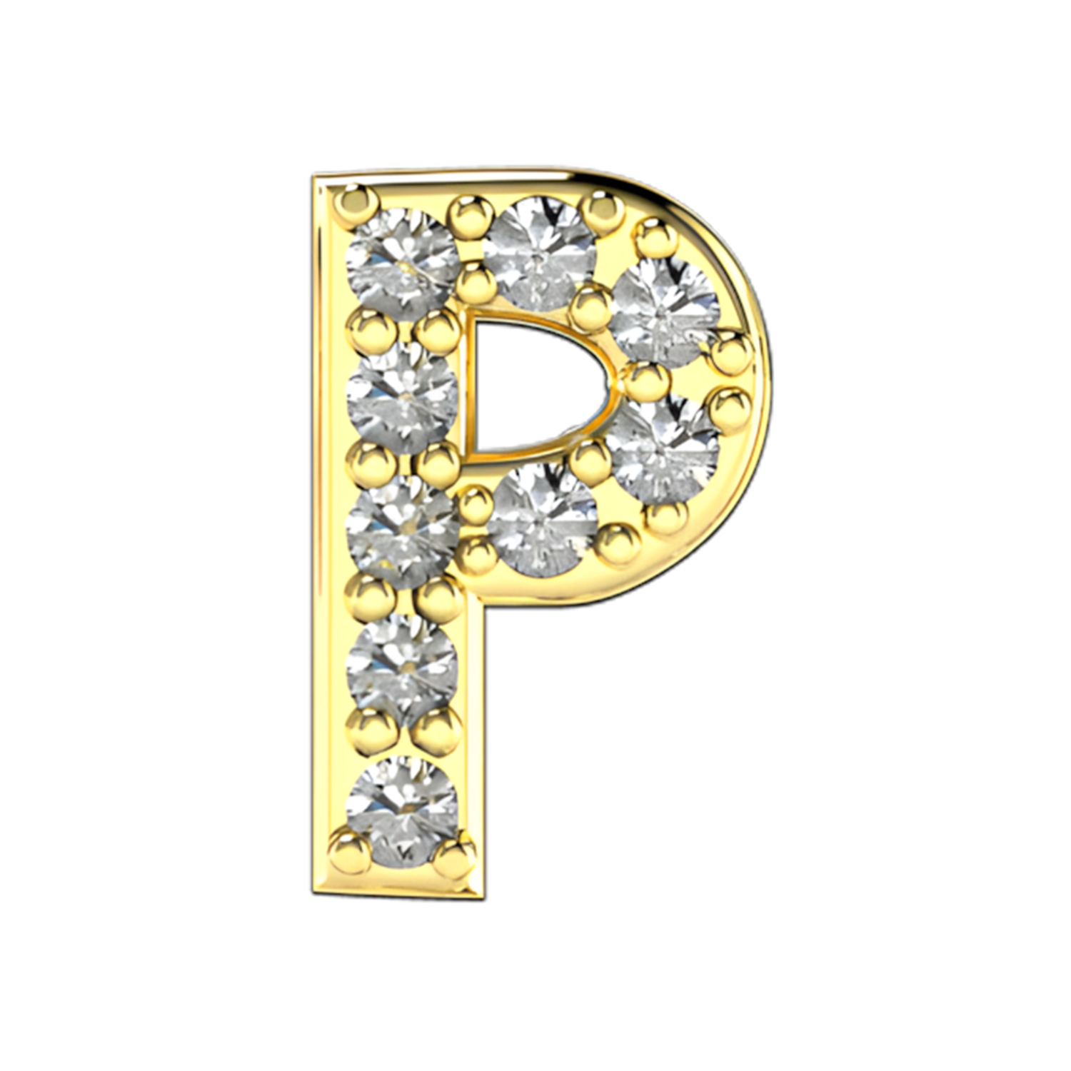 Slider Pave Letter P Charm