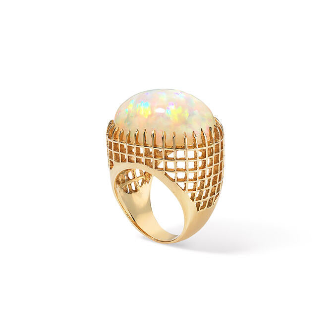 East-West Set Opal Cocktail Ring