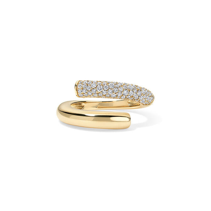 Gold and Diamond Domed Spiral Ring