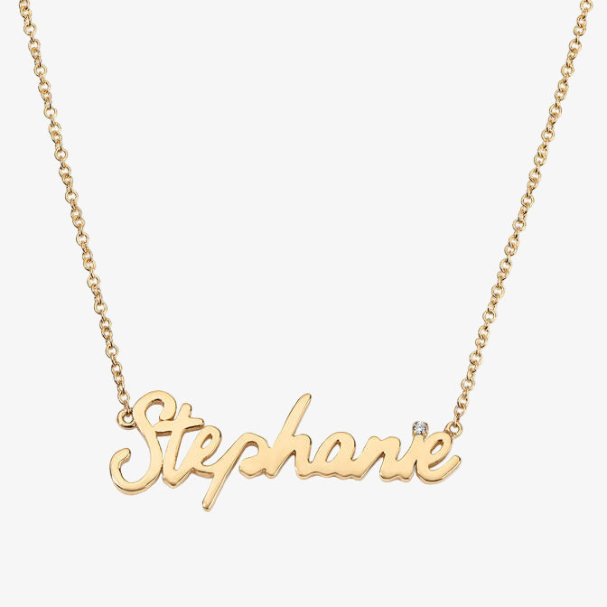 Vault Sale: Gold Script Stephanie Necklace