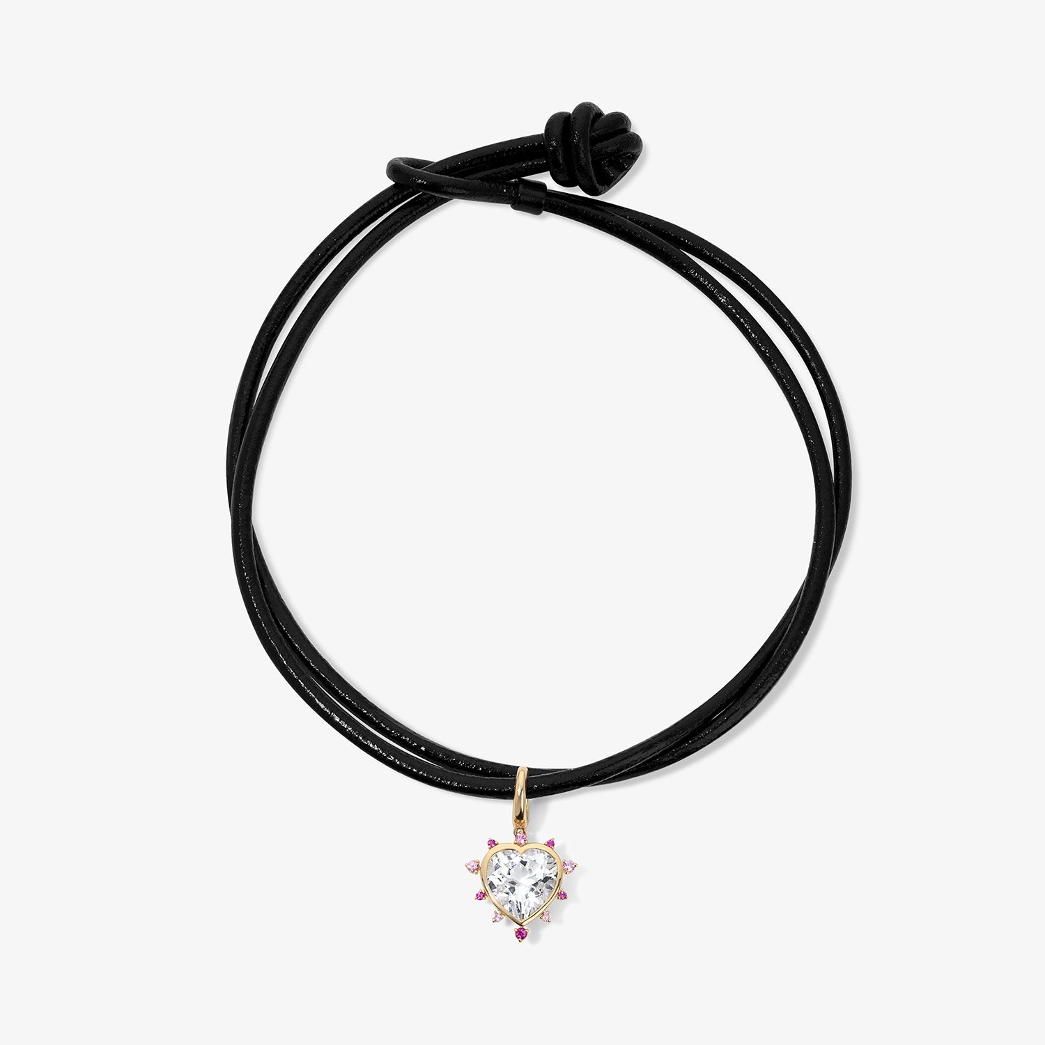 Grace Heart Charm with Pink Sapphire Halo