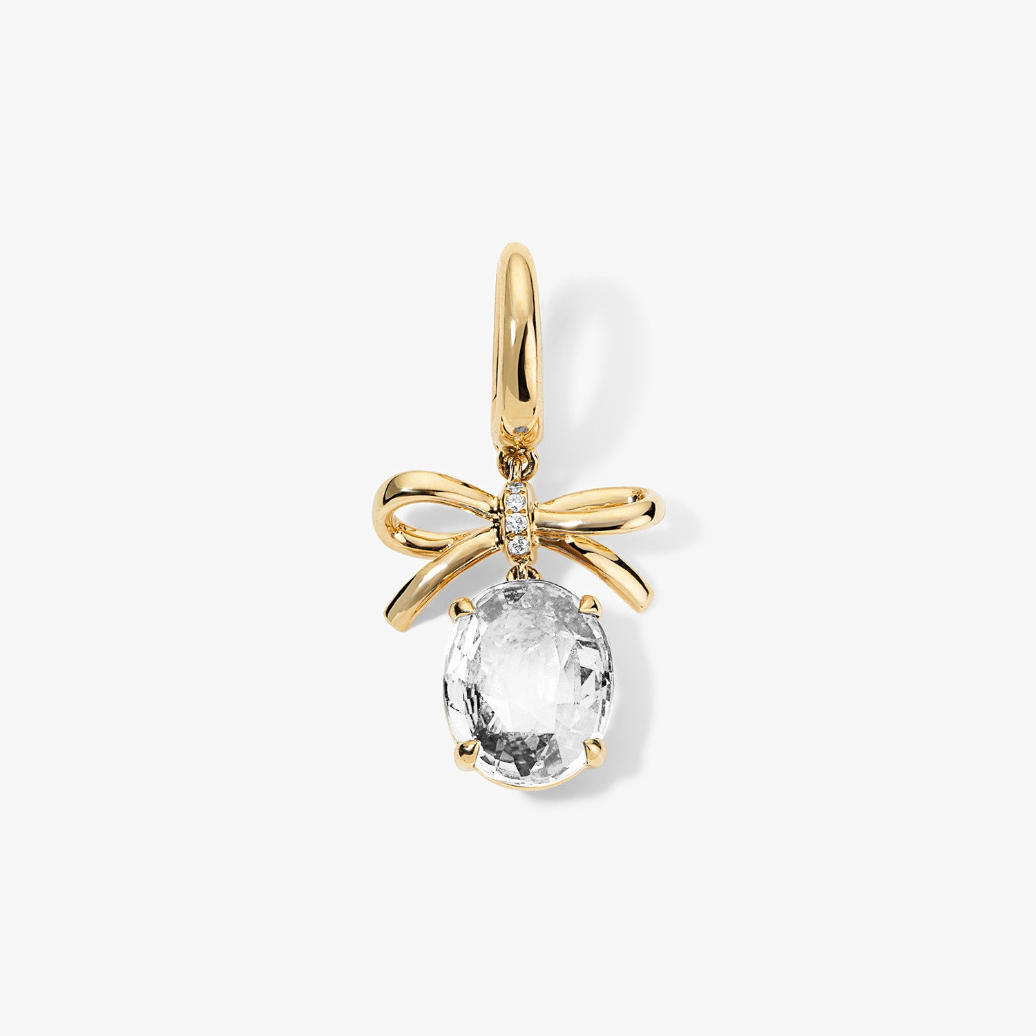 Grace Bow Charm with Oval Diamond Drop
