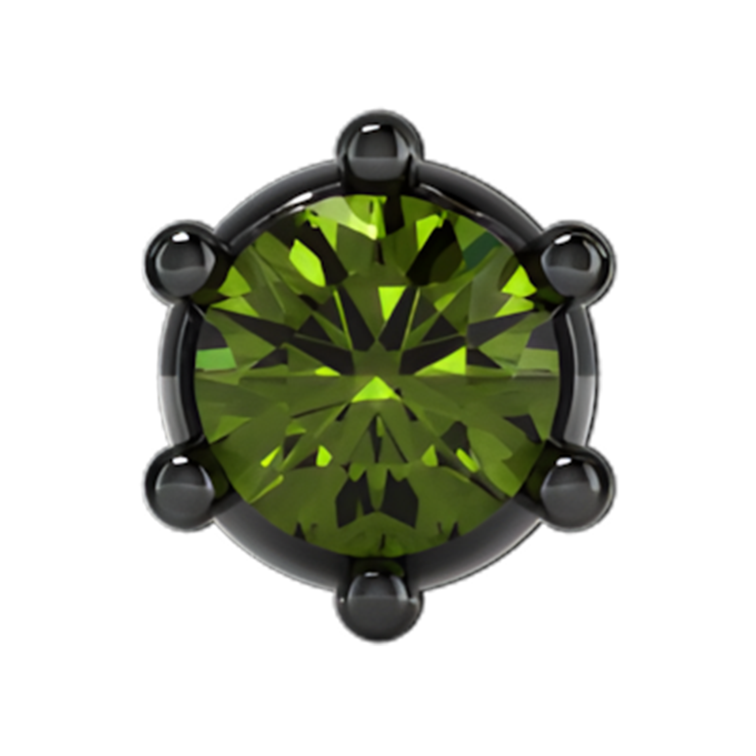 Slider Single Gemstone 18K Black Rhodium Green Tsavorite