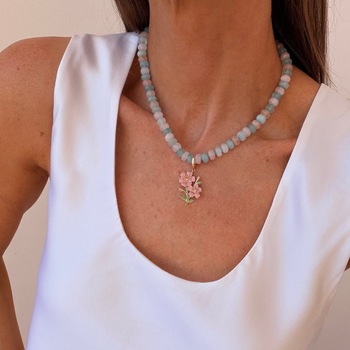 Kendall Multicolor Aquamarine Rondelle Necklace
