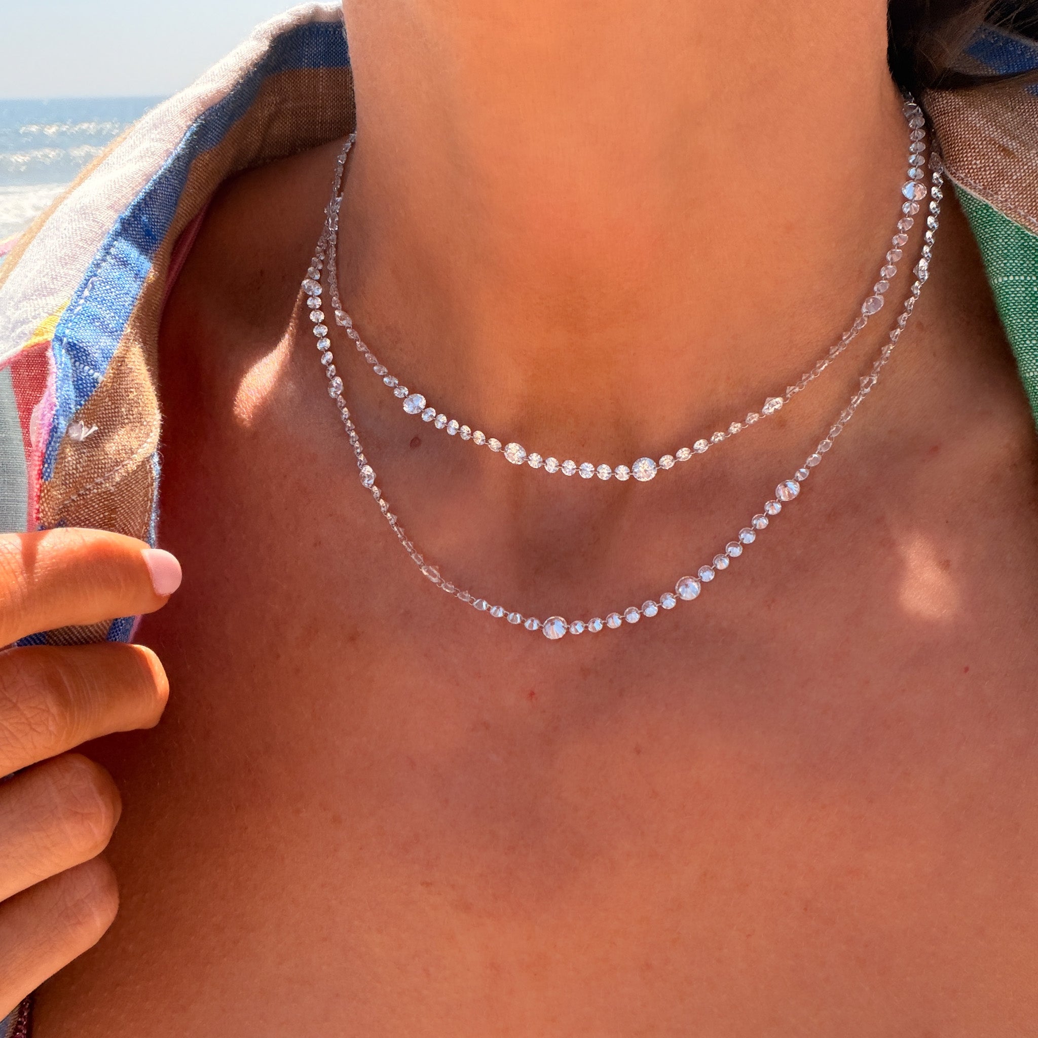 Lola Lab Grown Drilled Diamond Double Wrap Necklace