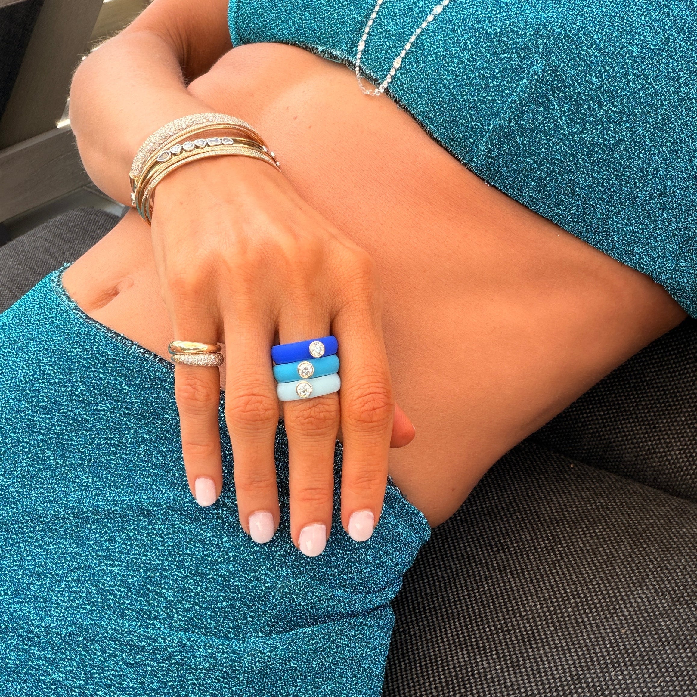 Round Lab Grown Diamond on Silicone Band