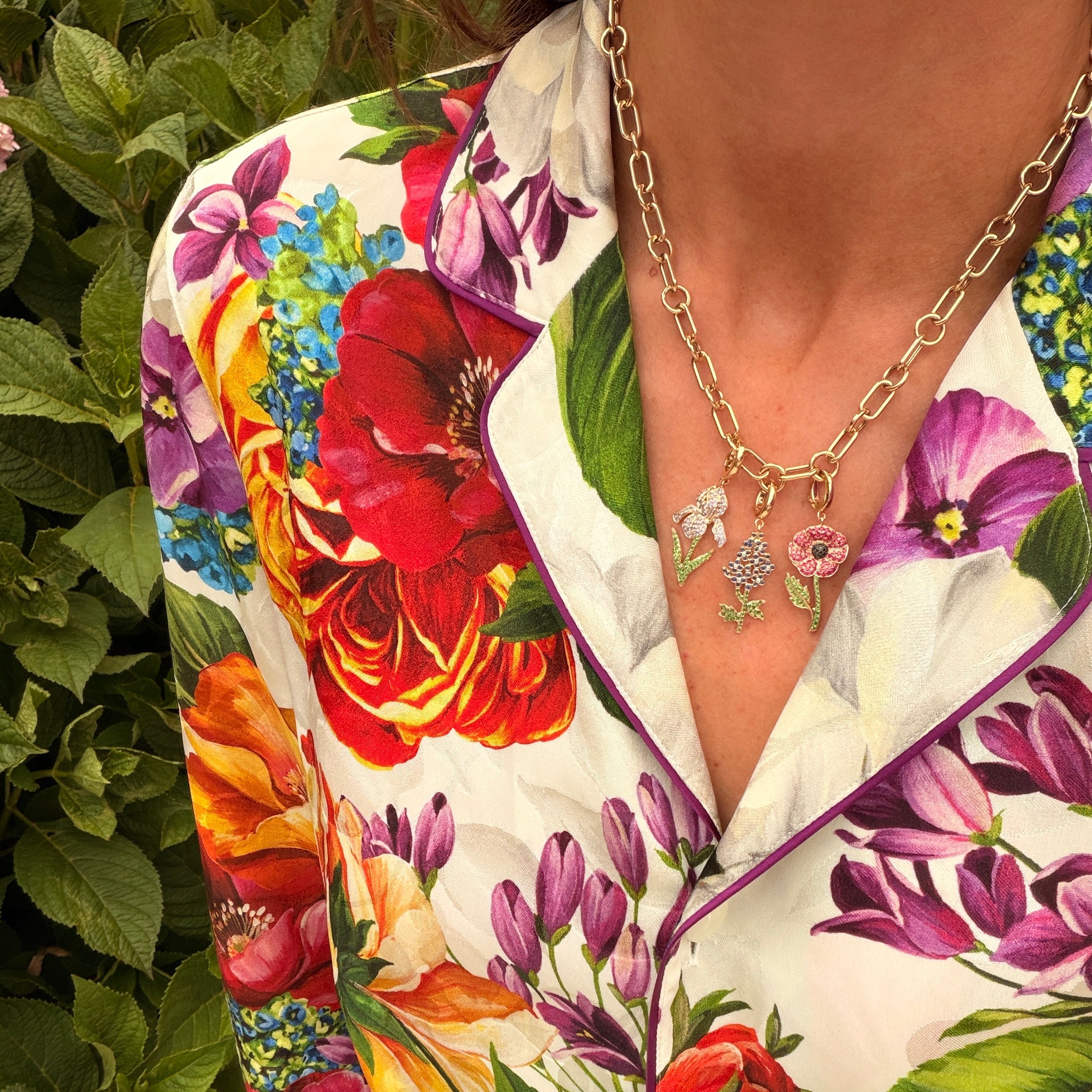 Large Token Iris Birth Flower Charm