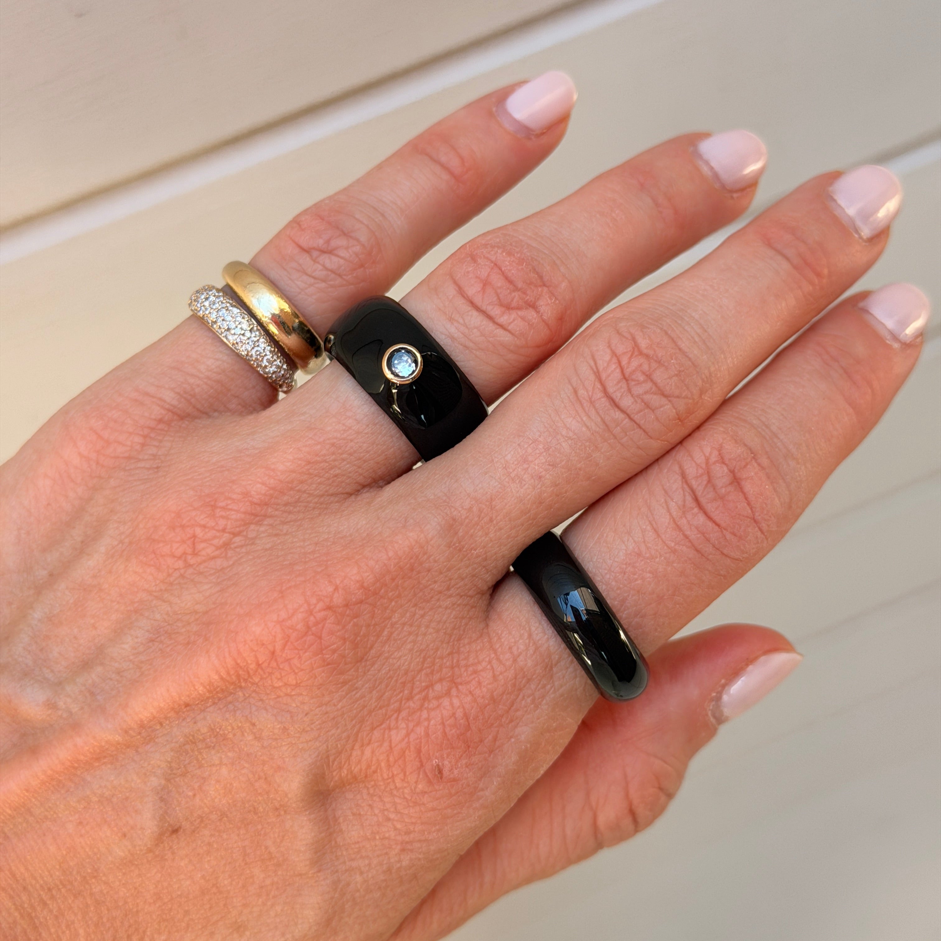 Vault Sale: 3mm Black Enamel Band Size 6.5