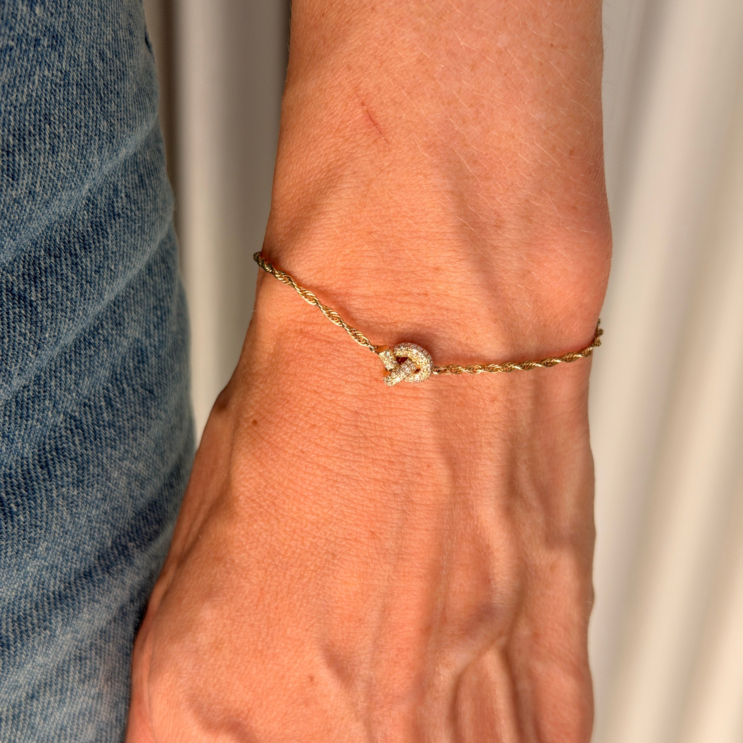 Token Knot Pave Bracelet