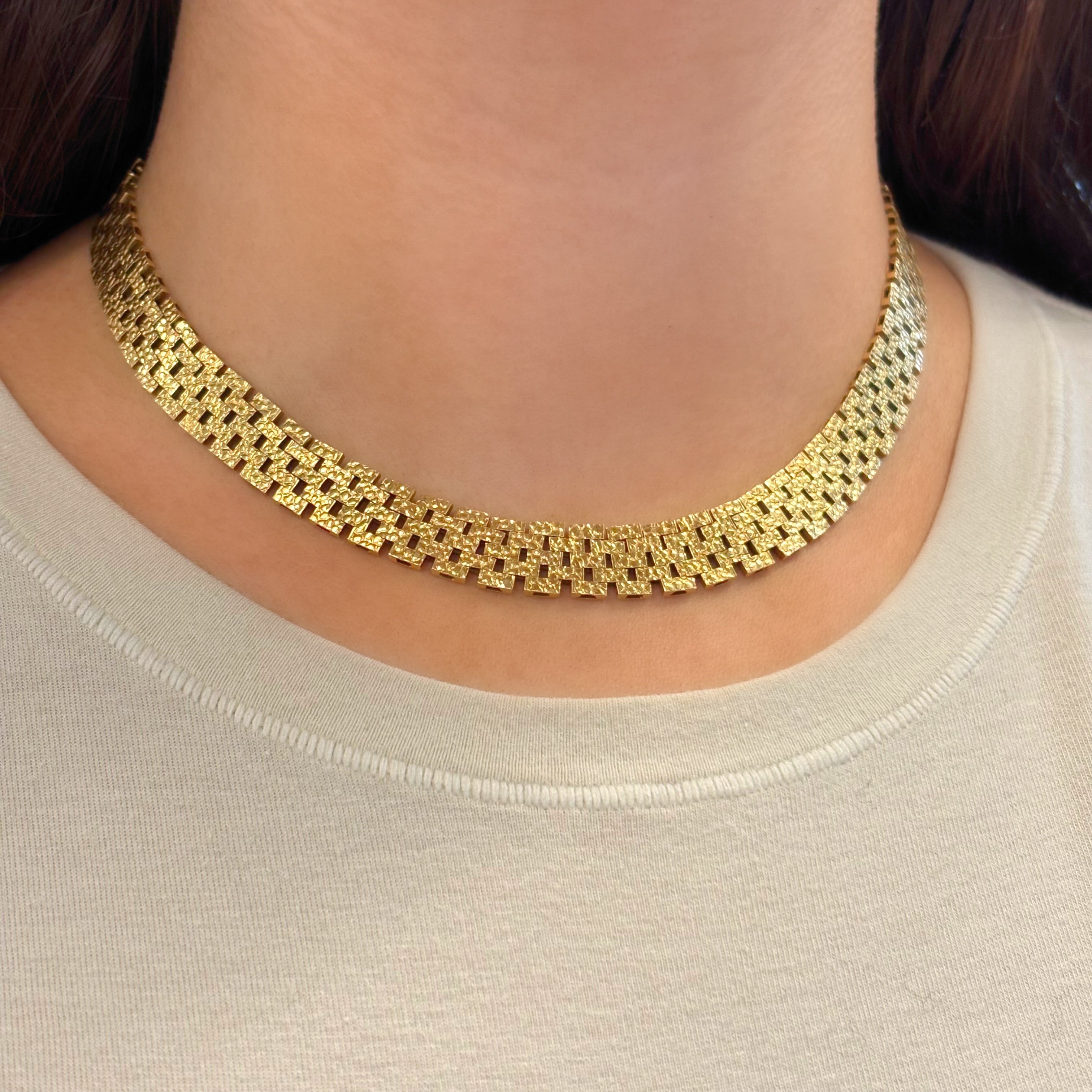 Vintage Gold Weaved Collar Necklace