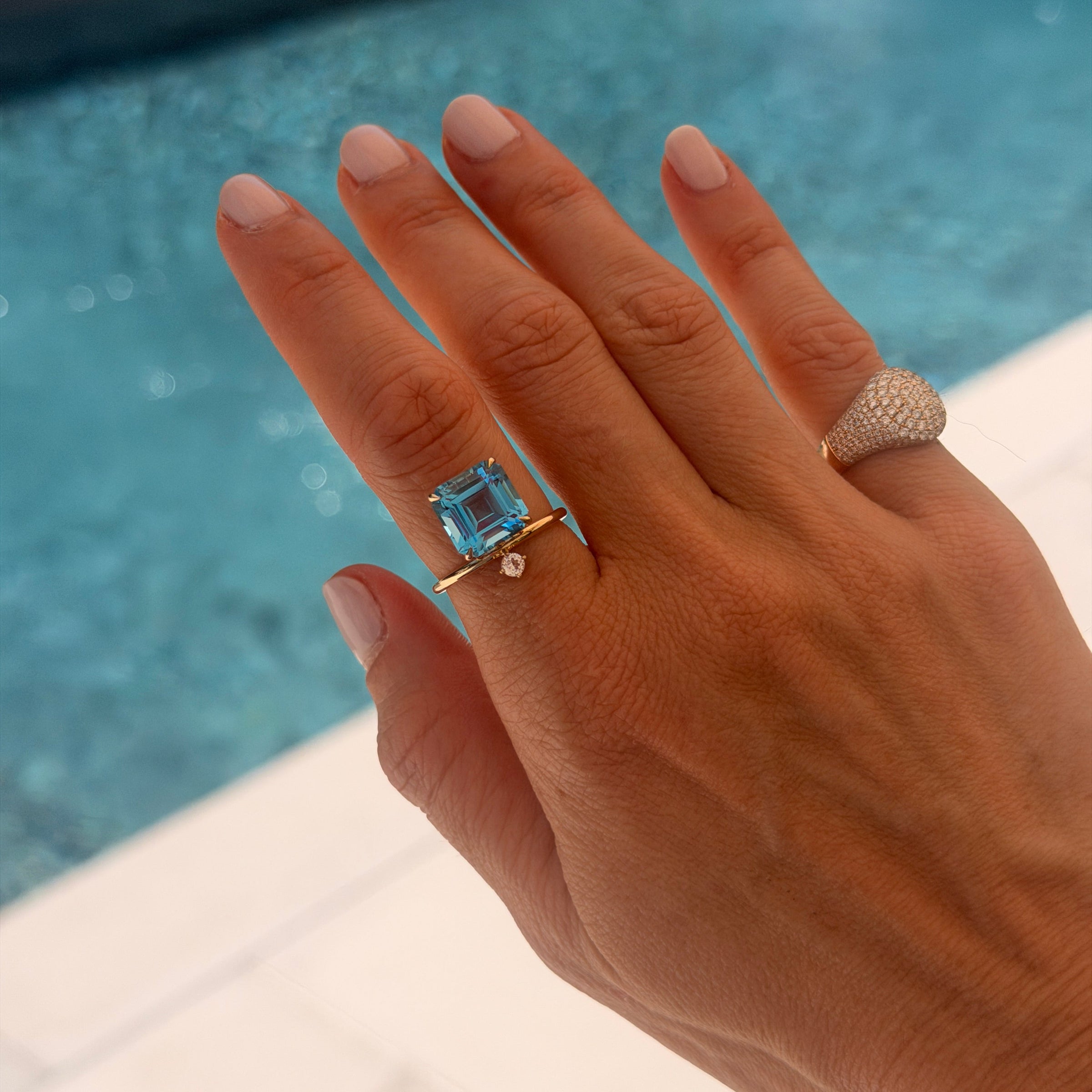 Candy Confetti Ascher Swiss Blue Topaz Ring