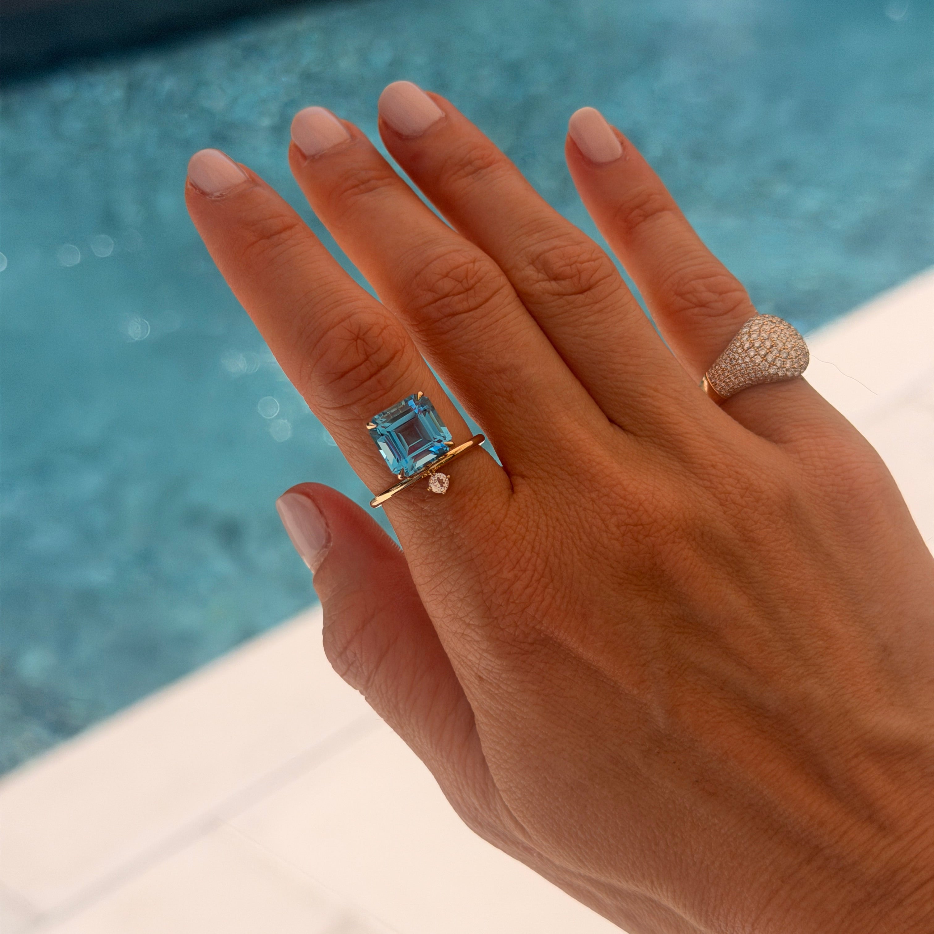 Candy Confetti Ascher Swiss Blue Topaz Ring