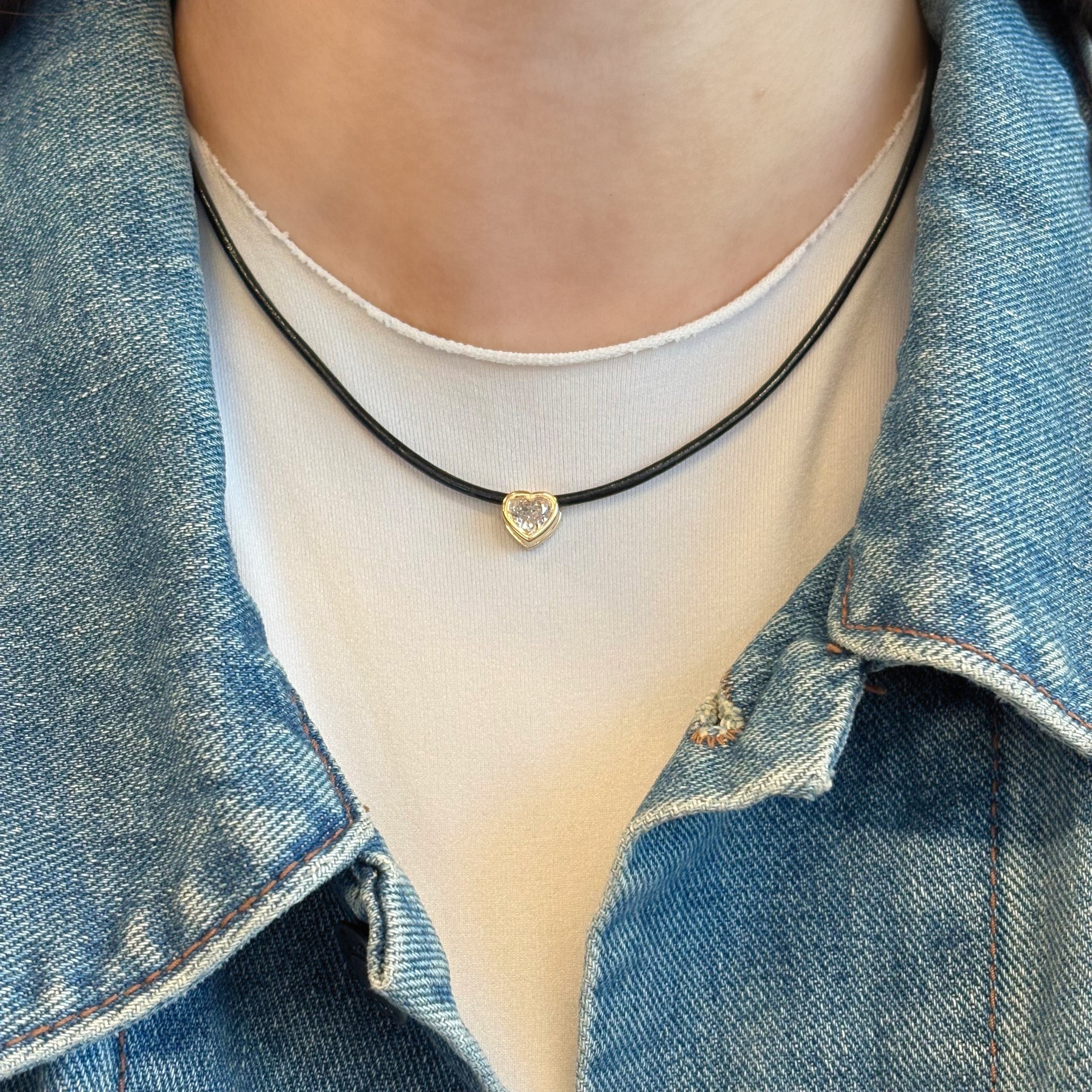 Diamond Heart Slider Necklace
