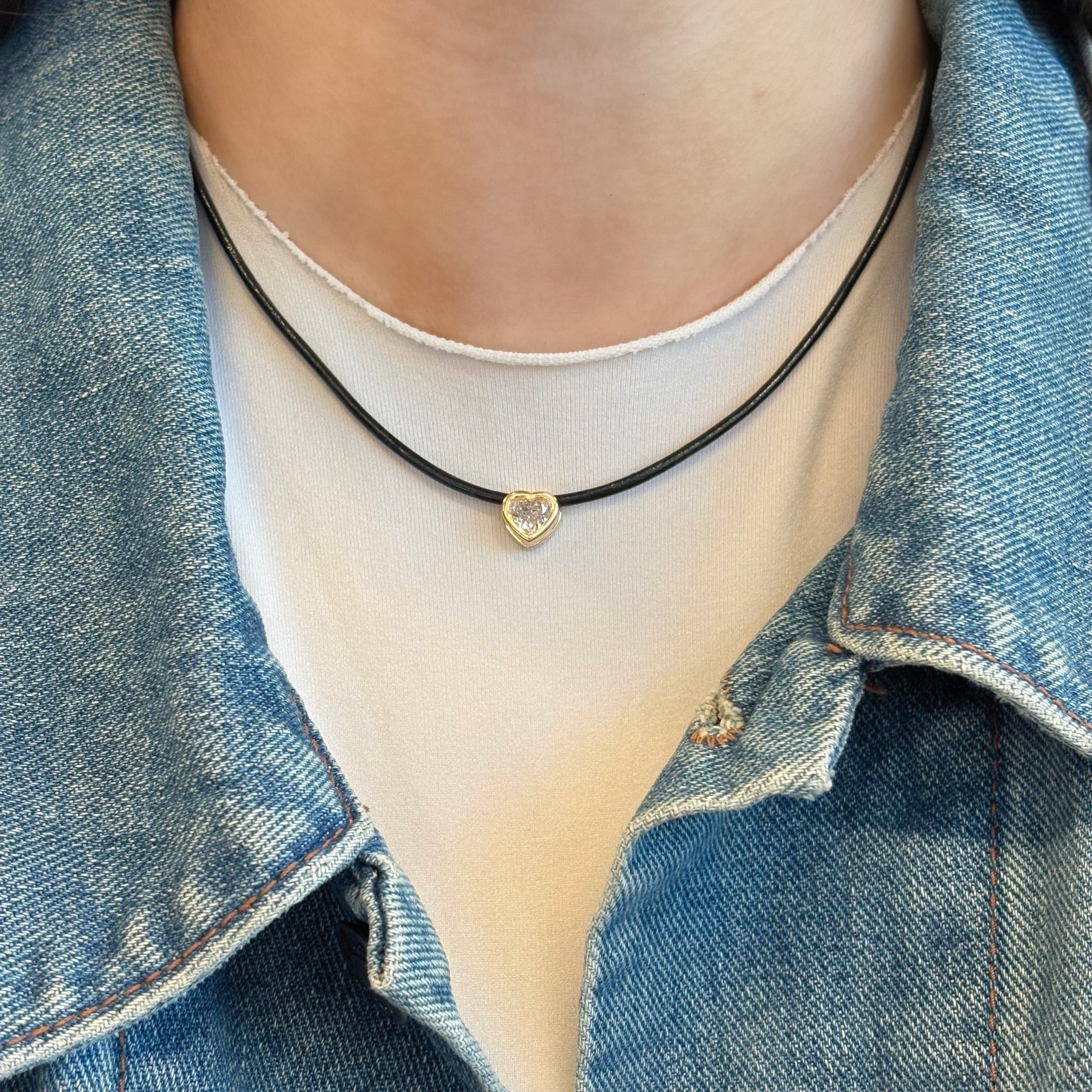 Diamond Heart Slider Necklace
