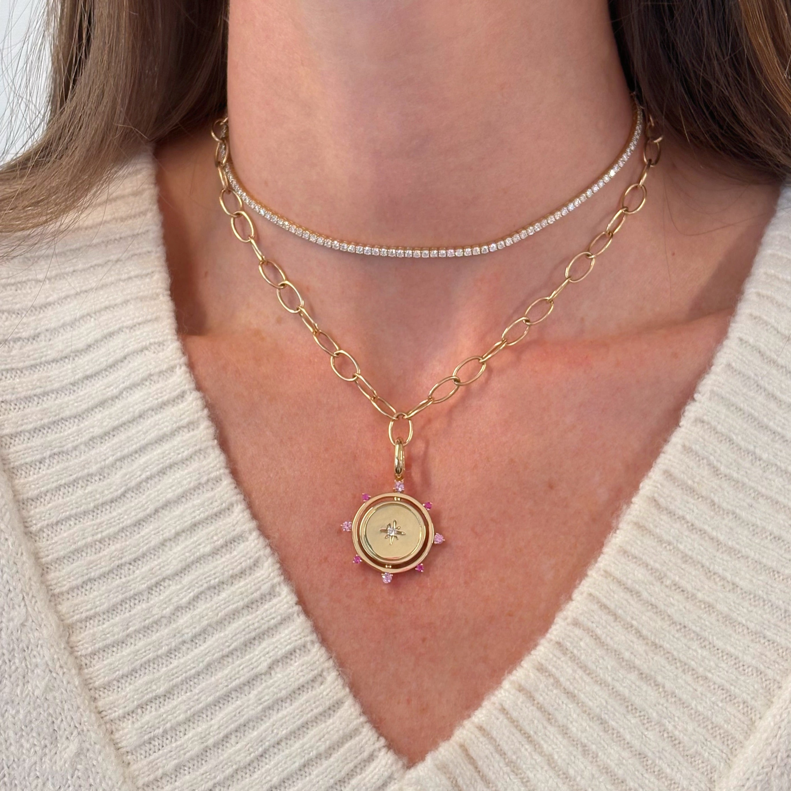 Grace Pink Sapphire Spinner Pendant