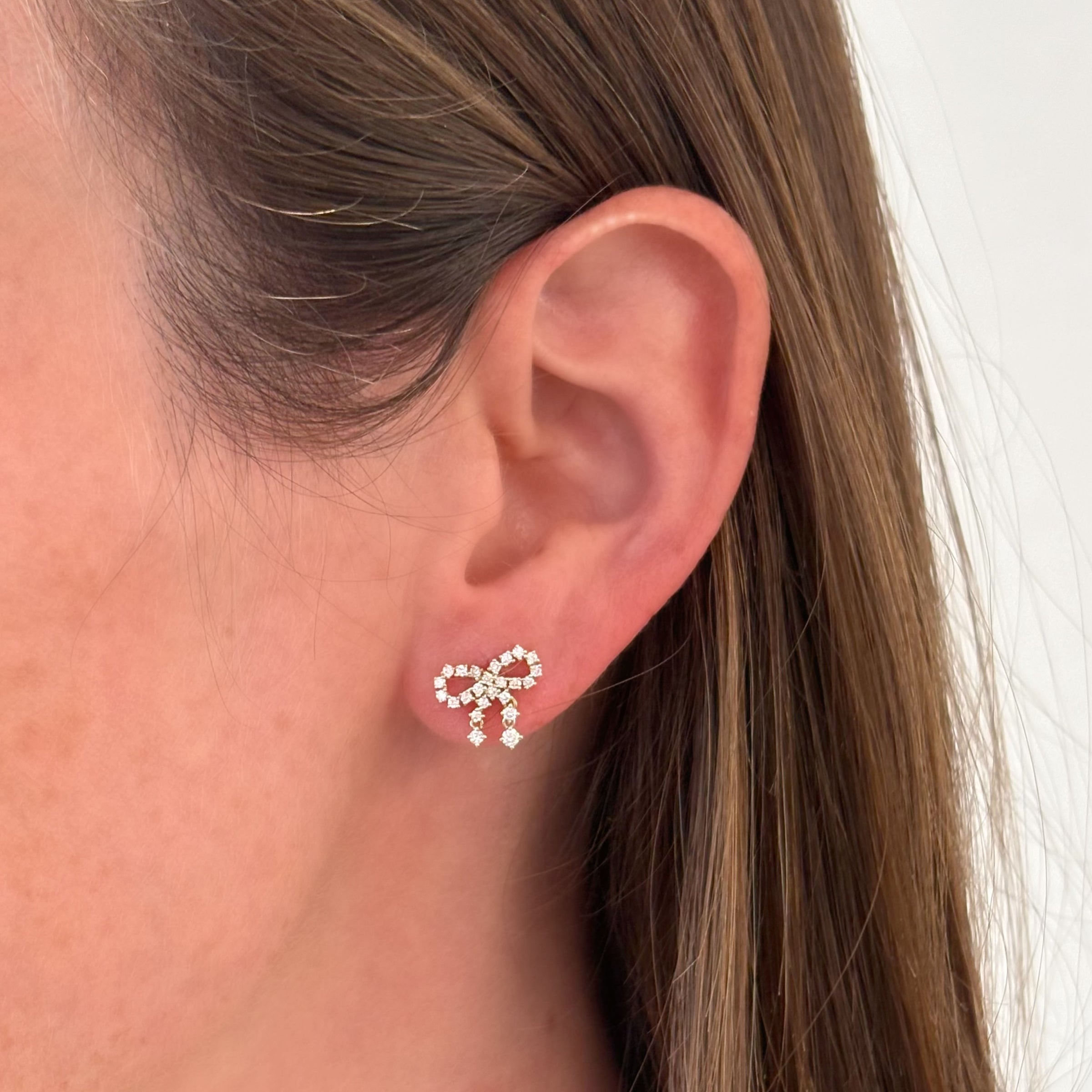 Grace Petite Diamond Bow Earrings