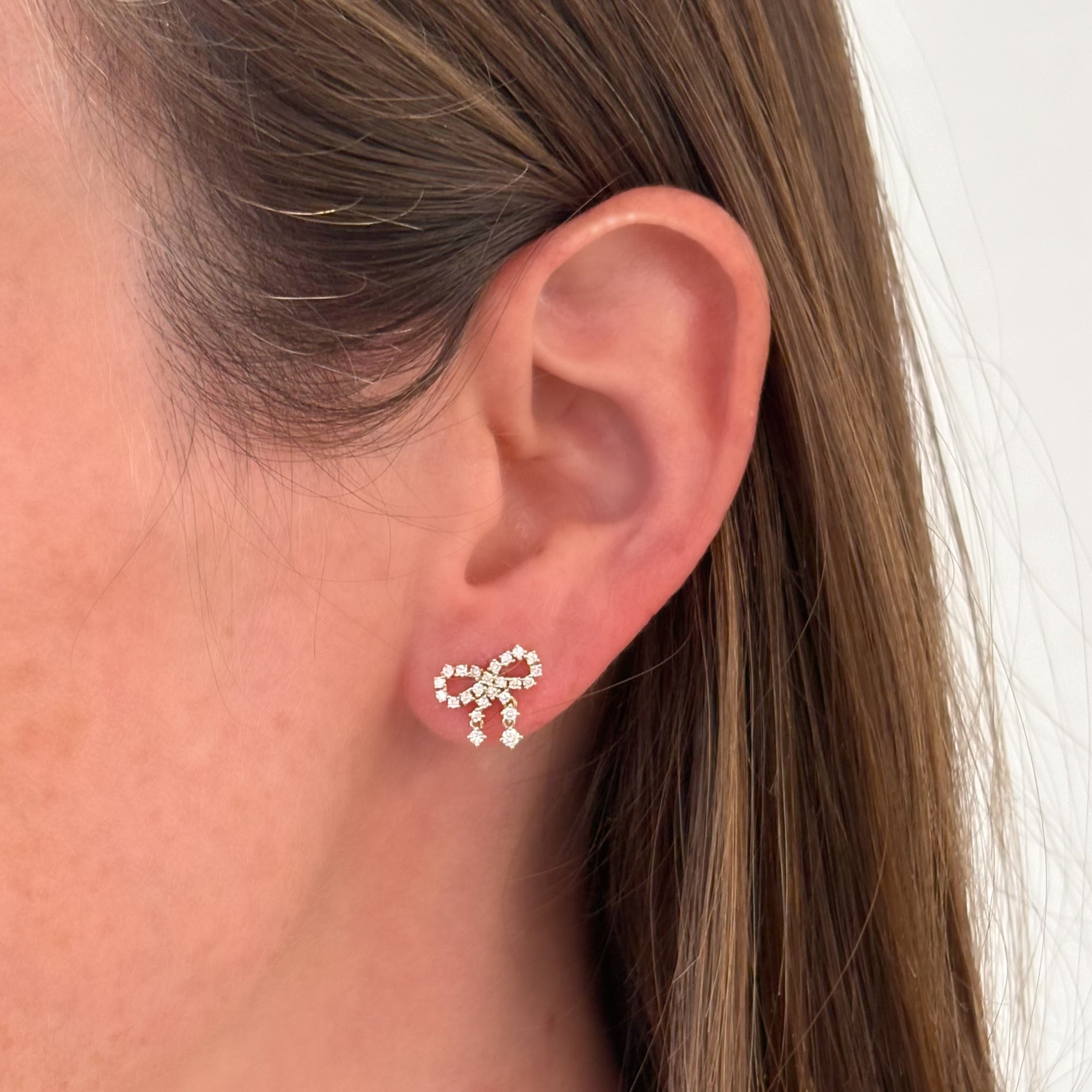 Grace Petite Diamond Bow Earrings