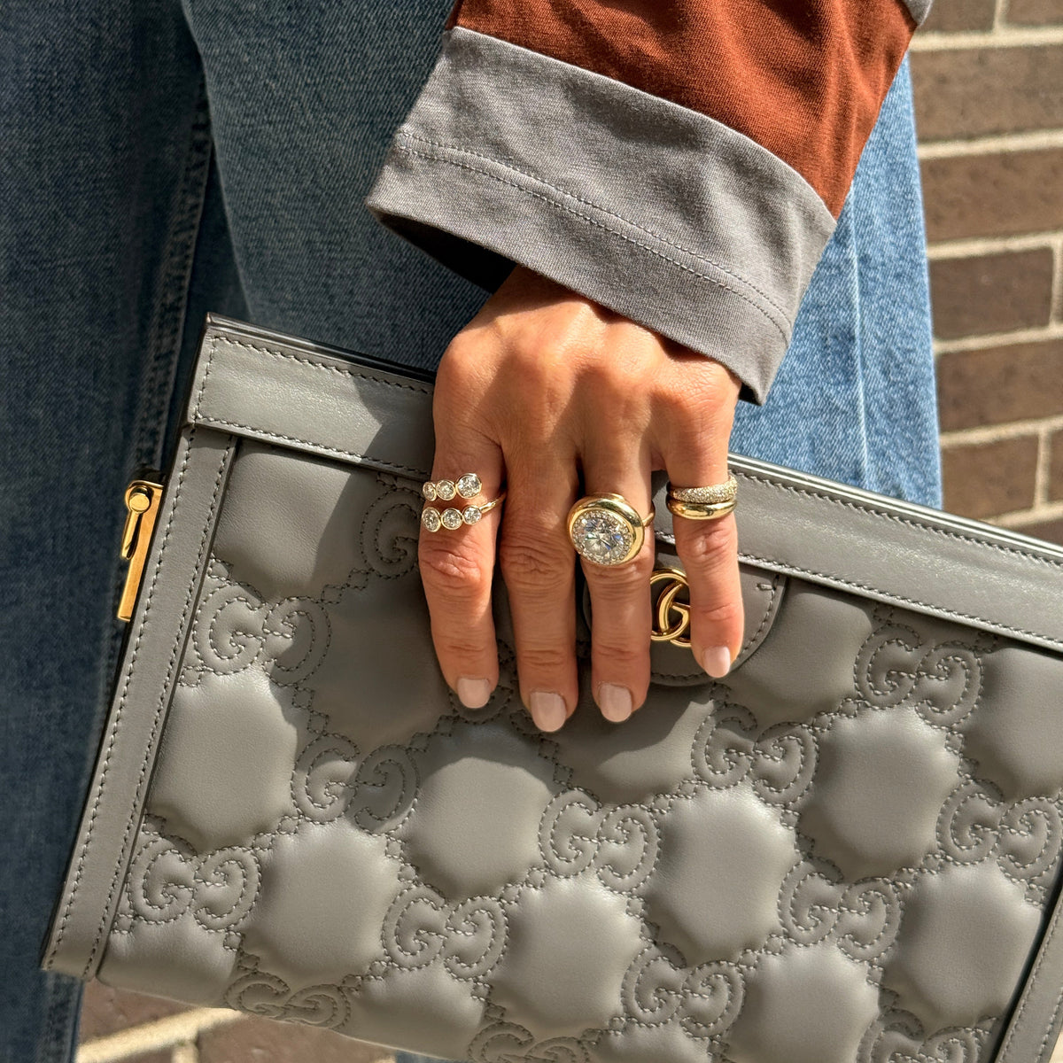 Coco Lab Diamond Round Bypass Ring